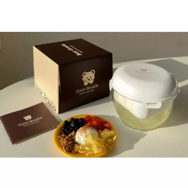 Thick Yogurt Maker Machine BPA FREE Nylon Filter Net Whey Separator Korean Bear Greeks Home Kitchen Large Capacity