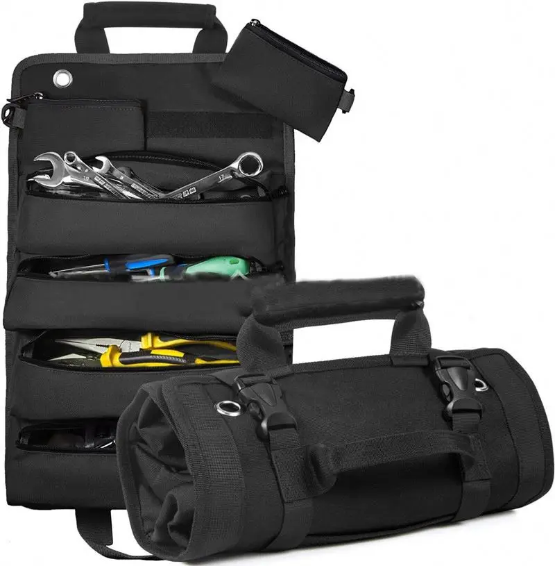 Multifunctional Professional Hardware Tool Storage Bag Kit Lightweight Rolling Tote for Man