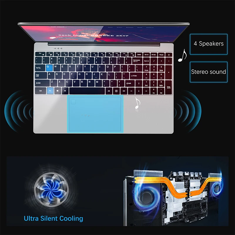 Vgke New 15.6 Inch  i3 i5 i7 Laptop Win11 128GB/256GB/512GB/1TB Slim Cheap Laptop With Backlight Keyboard