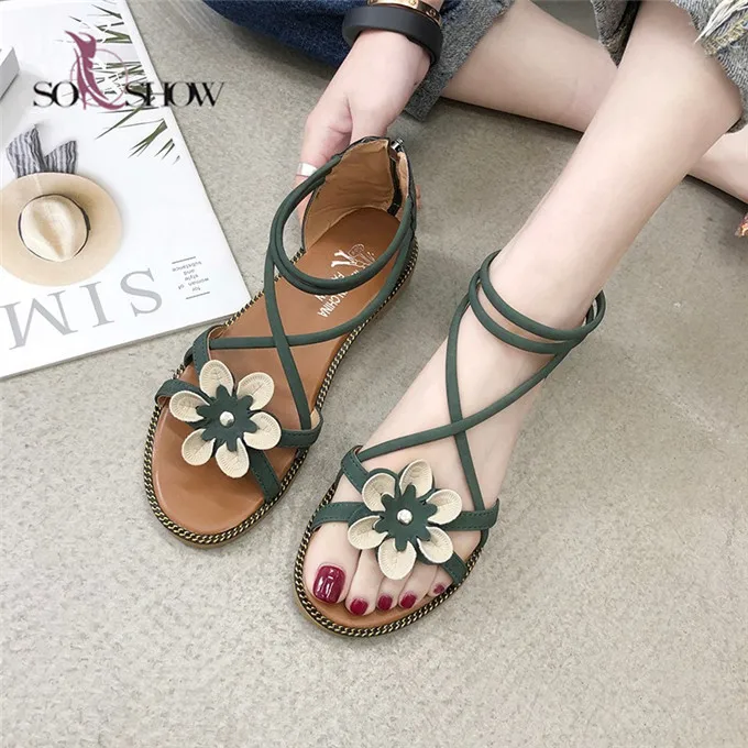 China cheap rubber outsole female shoes ladies flat girls fashion design sandals