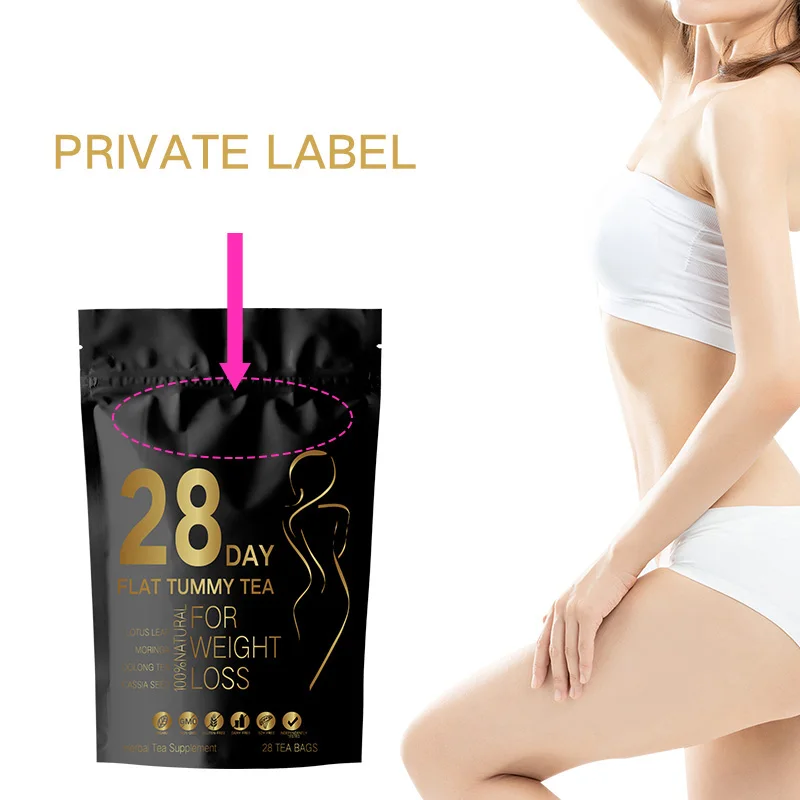 28 Day Flat Tummy Tea Private Label Organic Pure Herbal Weight loss Womb Skinny Fit Slim Detox Tea