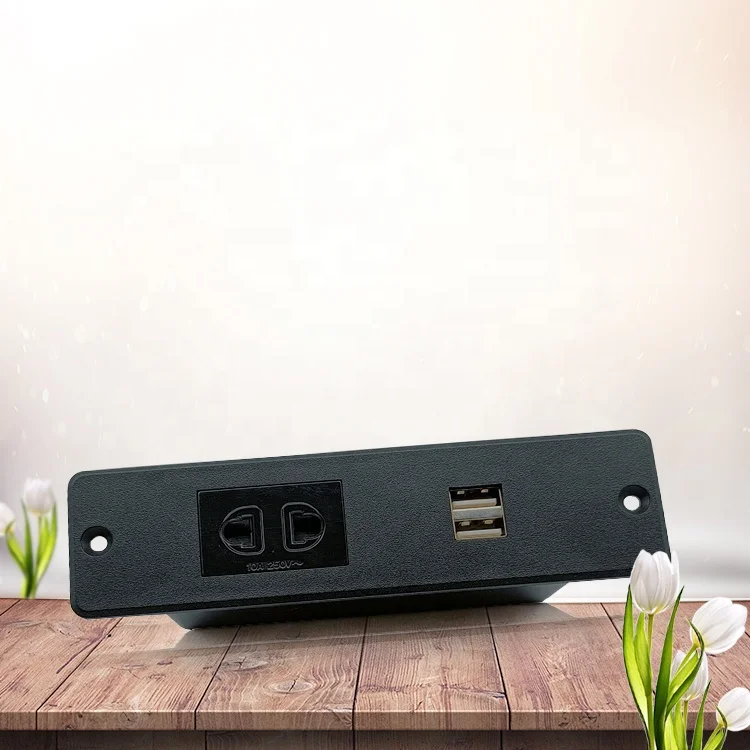 Power Socket USB Charging Port French Standard Grounding White 220V-250V