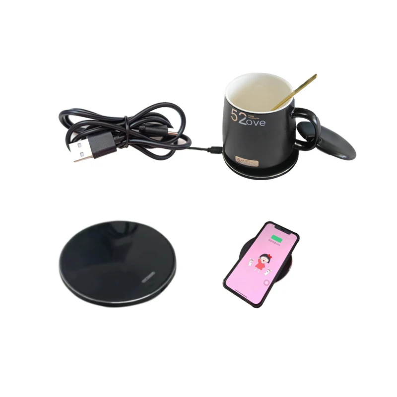 smart coffe warmer wireless rechargeable cup warmer for office gift set