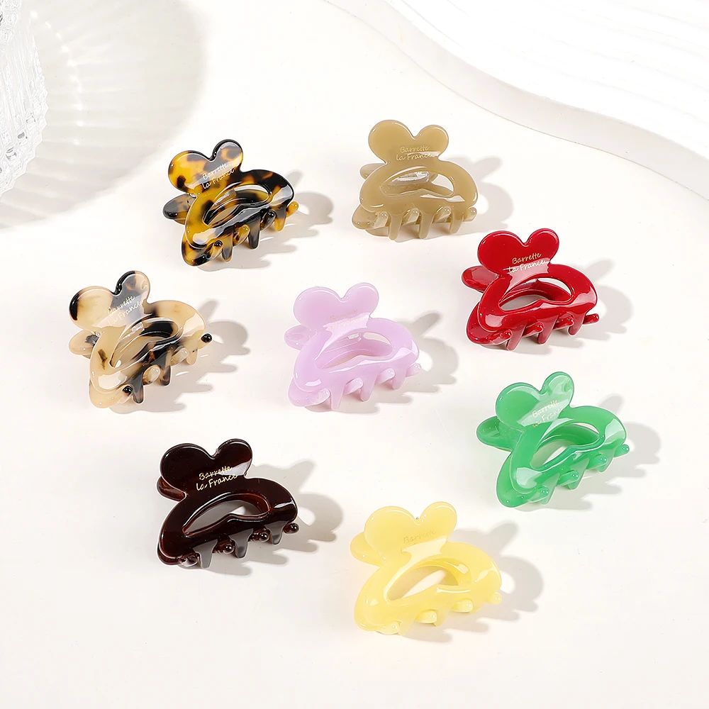 wholesale Acetate hairpin butterfly rabbit acetate hair clip small ponytail hair claw for girl