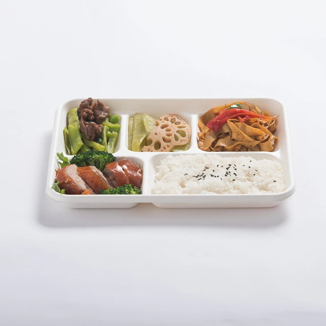 Good Quality Biodegradable Food Trays  Bagasse Disposable Supermarket Fruit Tray Paper