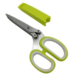 Wholesale hot sale multi-function vegetables 5 blades herb Shears Stainless steel kitchen scissors for cooking cutting
