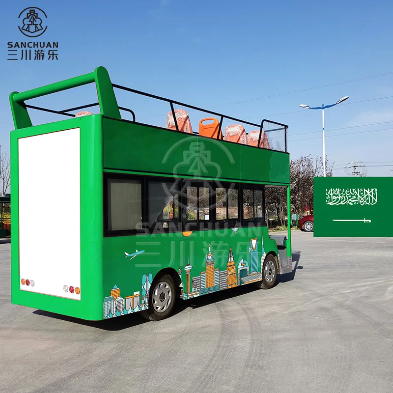 Sanchuan Amusement Entertainment Equipment Outdoor Playground Double Decker Bus For Sale