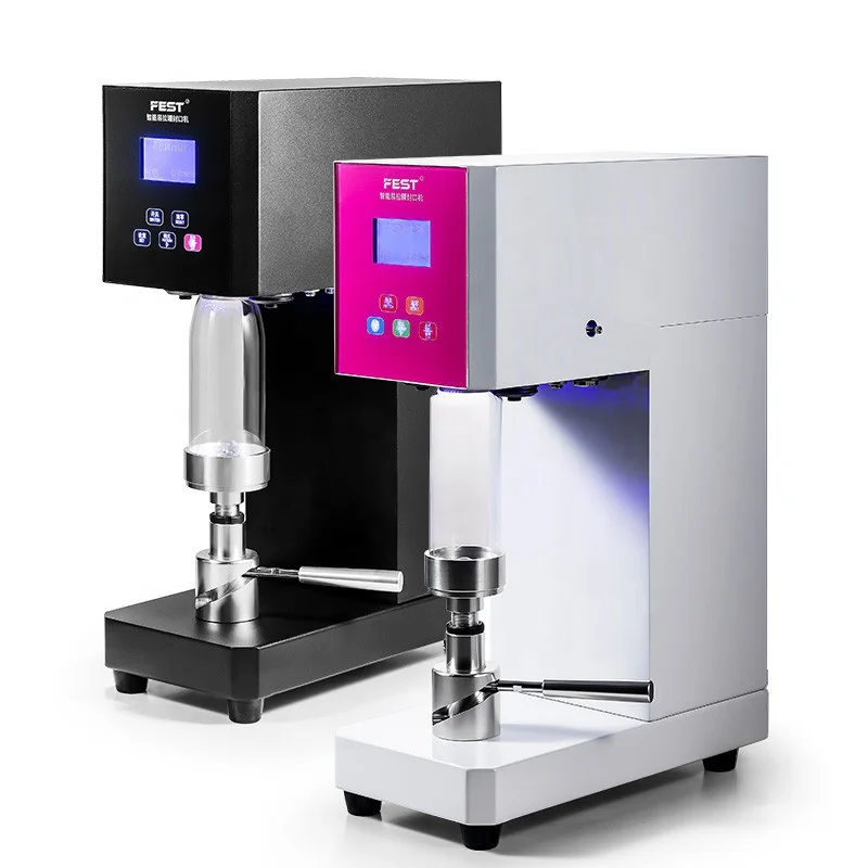 Intelligent commercial boba tea shop cafe use can sealer sealing machine for pet plastic aluminum can