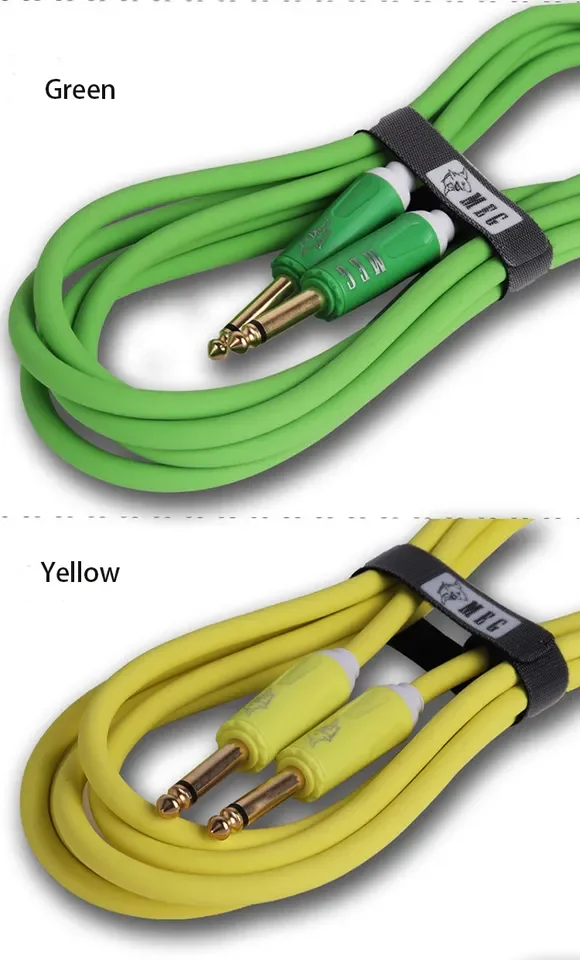 Best Selling 3M 10FT 1/4 Inch Mono Jack Colorful Instrument Cable OFC Audio Cable Guitar Cable