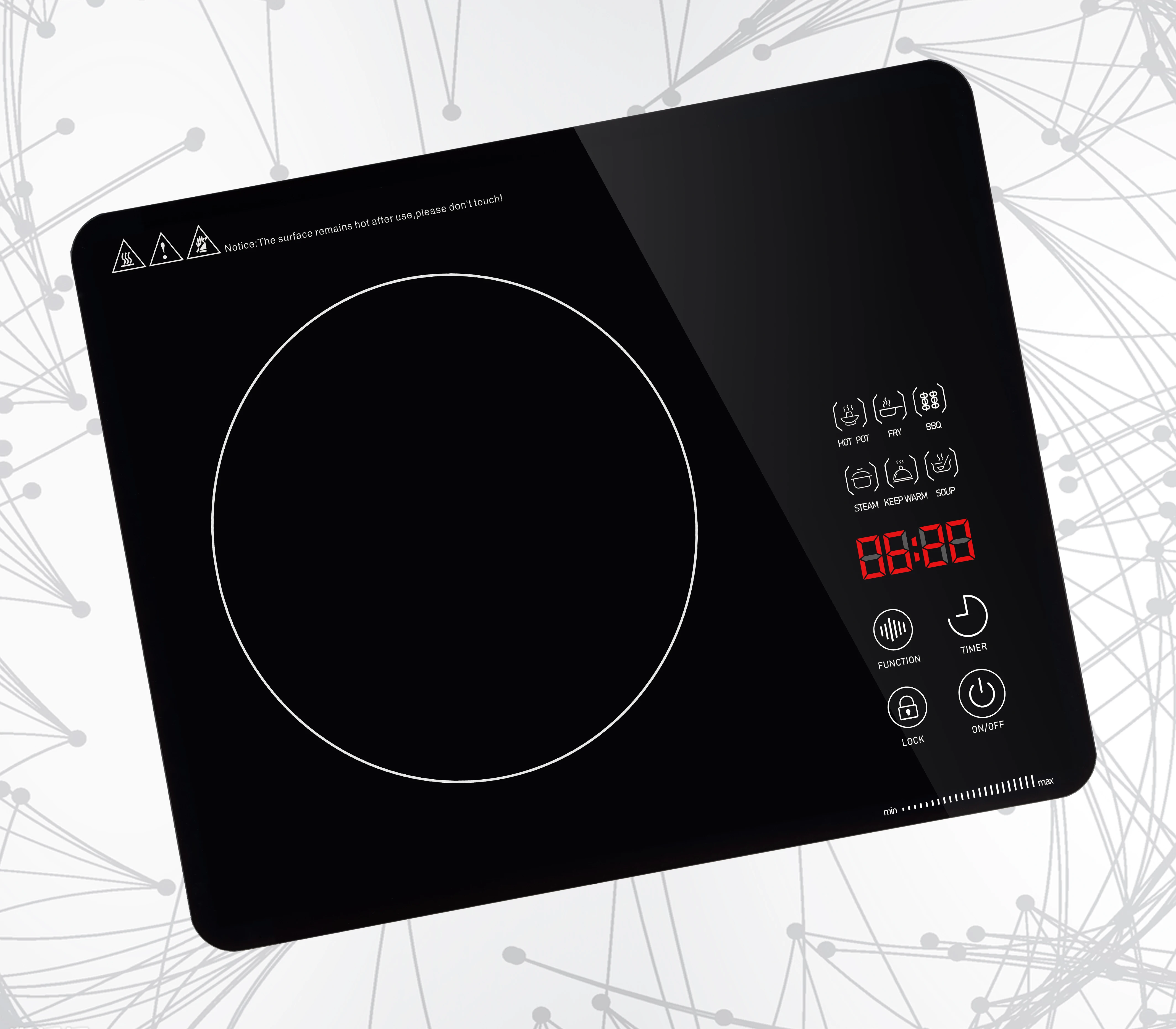 Высококачественная стеклянная панель индукционной плиты с сенсорным экраном