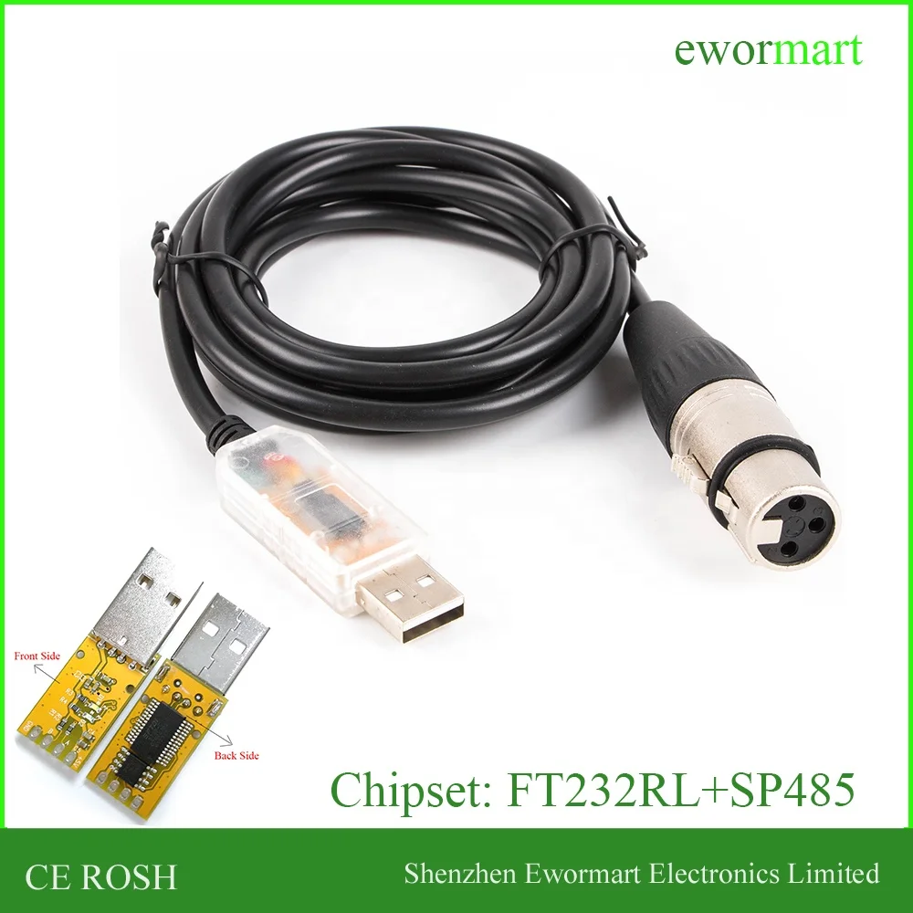 FTDI chip DMX512 support Win7 Win8 Win10 USB RS485 Freestyler DMX software controller cable for stage lights