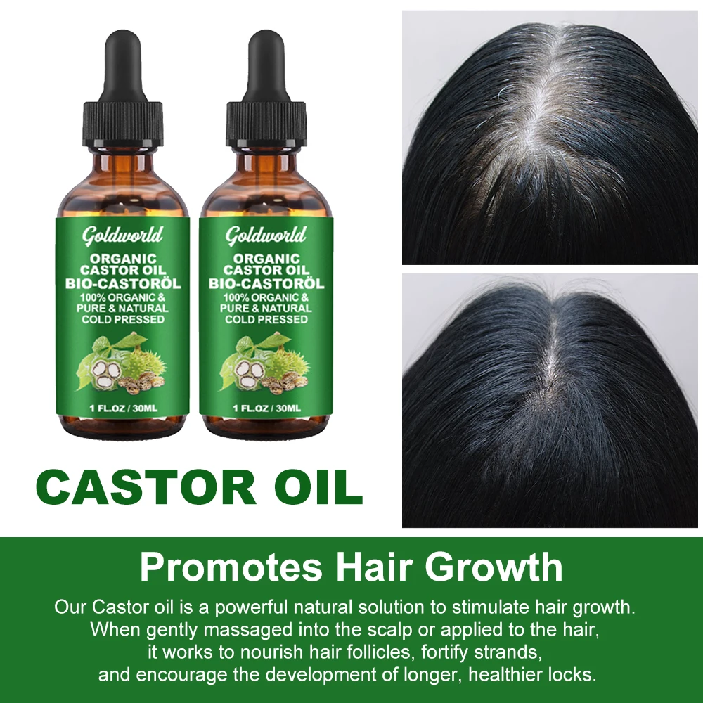 Skin Care 100% Castor Oil Cold Pressed Body Eye Brow Organic Castor Massage Oil for Woman