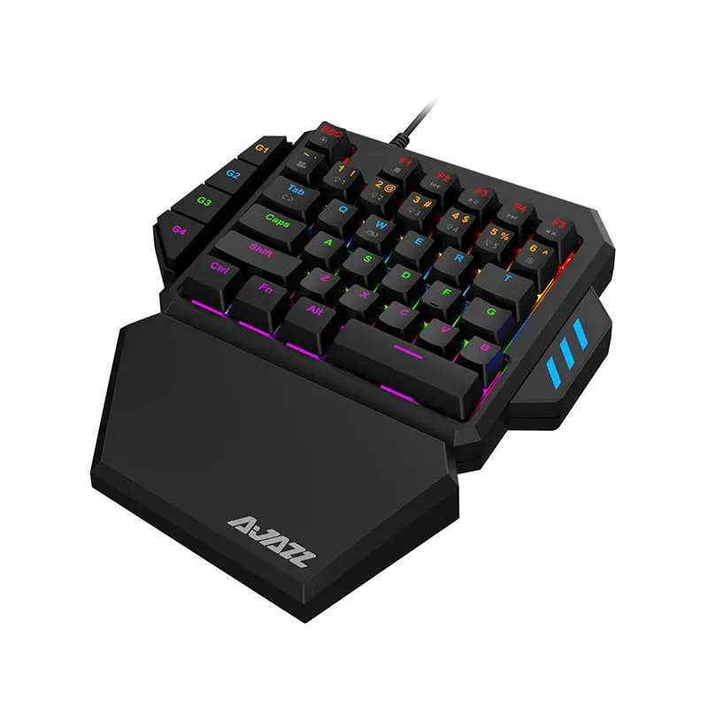 Ajazz AK039H One-Handed rainbow Mechanical Gaming Keyboard, Professional Gaming Keypad with Wrist Rest, 39Keys