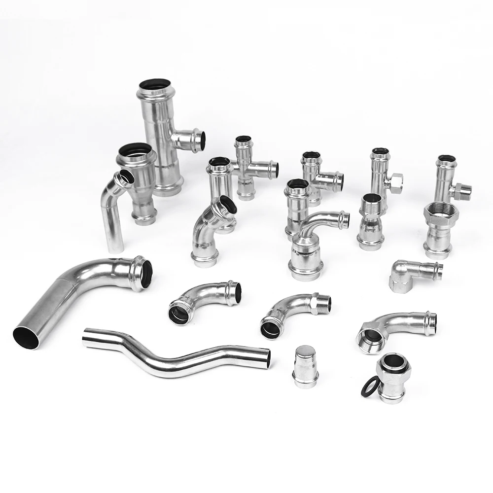 Stainless Steel 304 316 Welded Threaded Pipe Fitting Connectors Grooved Fittings