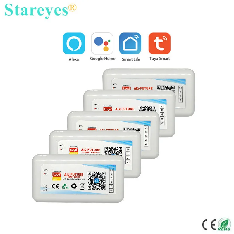 Умный контроллер Wi-Fi Alexa Google Home для одноцветных светодиодных лент CCT RGB RGBW RGBCCT 5 в 1, 100 шт.