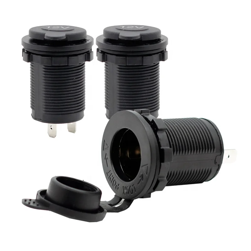 12V Cigarette Lighter Socket Car Marine Motorcycle ATV RV Lighter Socket Power Outlet Socket Receptacle Waterproof Plug