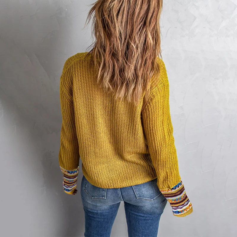 Скидка 2022, Новое поступление, Женский вязаный свитер на завязках с V-образным вырезом