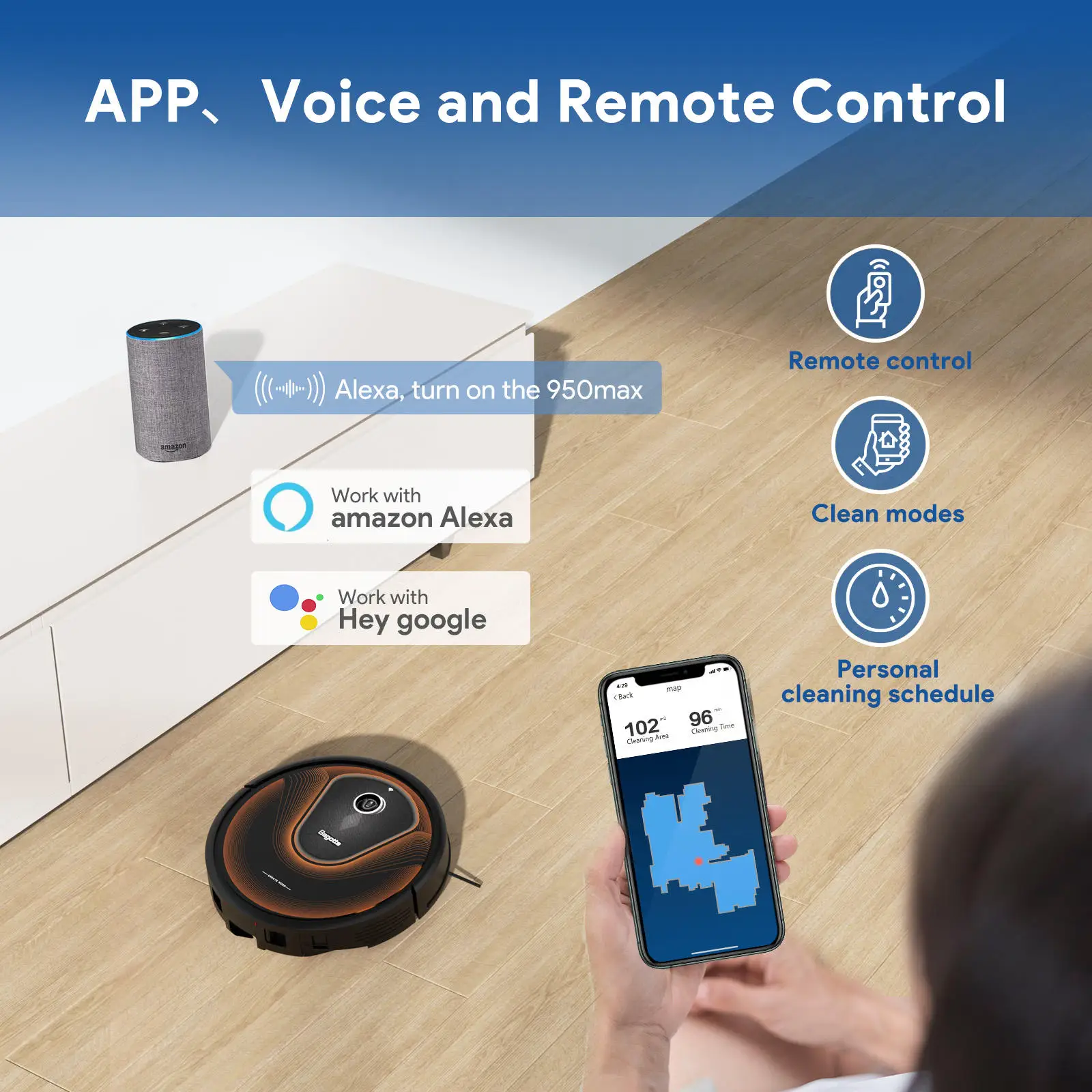 RTS Multifunctional Wet And Dry Floor With Self-Emptying Dustbin Mopping Function Robot Vacuum Cleaner