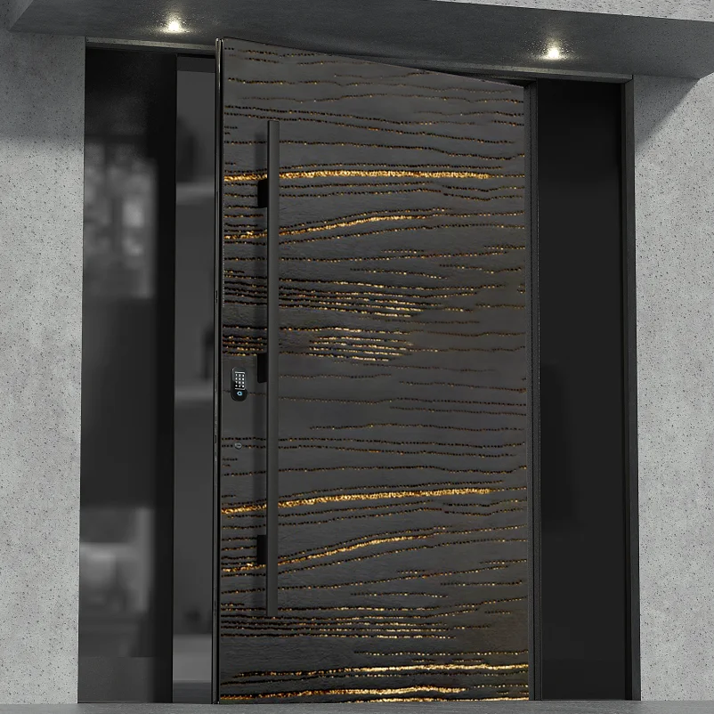 Residential armored modern design exterior security metal door competitive security door anti theft front door