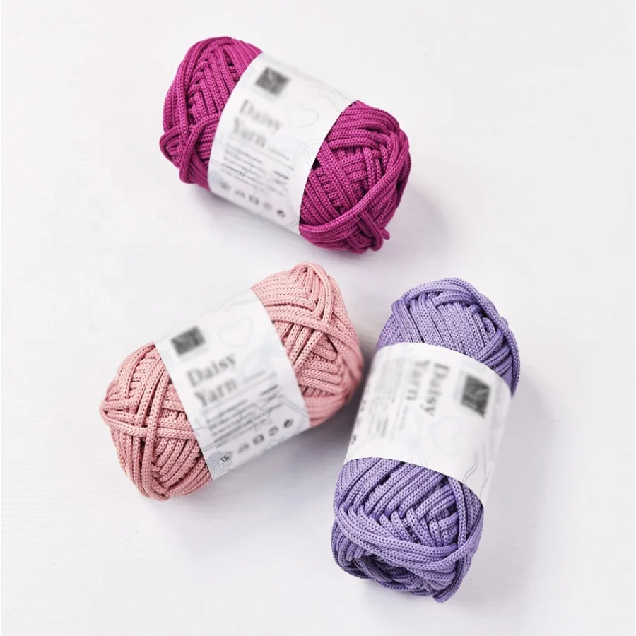 wholesale polypropylene yarn 4mm hollow cotton yarn for crochet bags