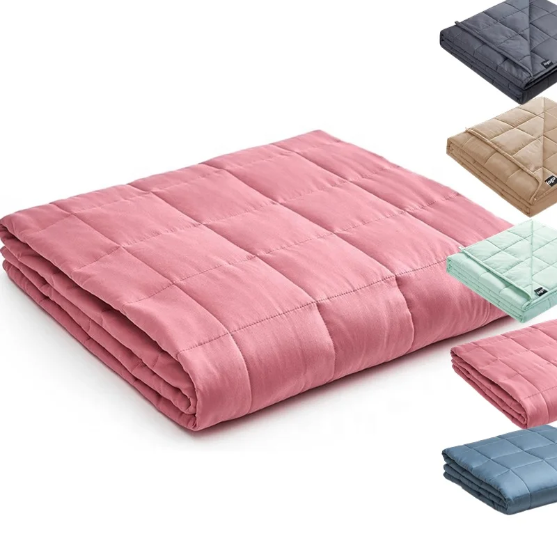 CUSTOM FIBERS  autism cotton bamboo cooling therapy sleeping gravity weighted blankets for adults kids therapy
