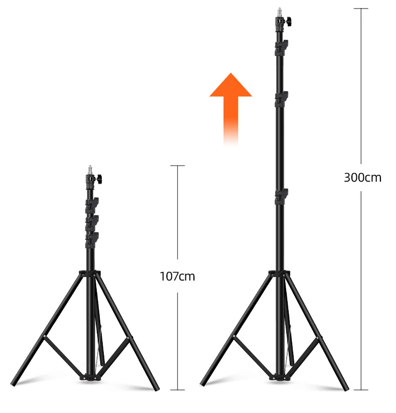 3 Meter Heavy Duty Impact Air Cushioned Video Studio Photography Light Stand Tripod Mount for Flash Light Umbrella Softbox