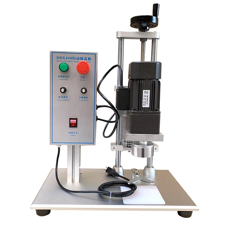 YTK-450 semi automatic plastic ring pull capping screw glass twist off jar vial perfume bottle  capping machine