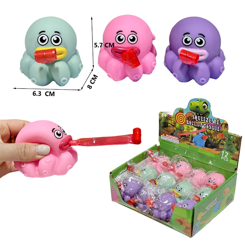 CXL Push & Stretch Ball for Calming Relief Squishy Ball Eye Popping  Fidget Toys  Squeaky Toys with Retractable Tongue Animals