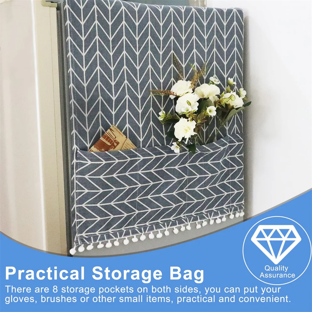 79 X 22 Inch Washer And Dryer Covers Magnet Non-Slip Washing Machine Top Cover With 8 Storage Pocket