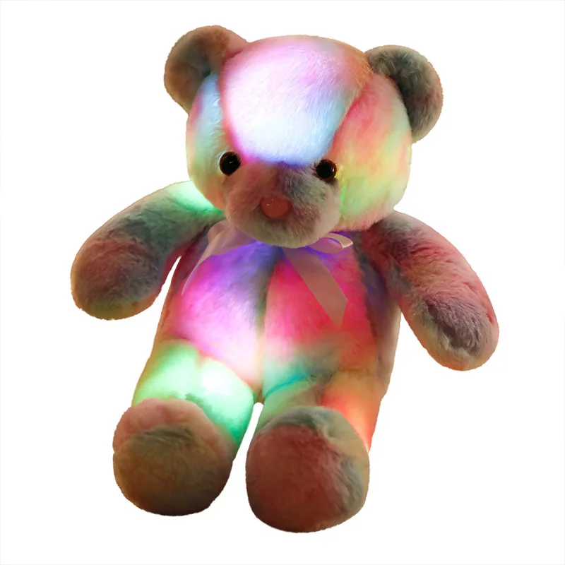 Lovely LED Coloful Bear Plush Toys Stuffed & Plush Toy Animal Popular Bear Plush Toy Cartoon Teddy Bear Doll for Decoration
