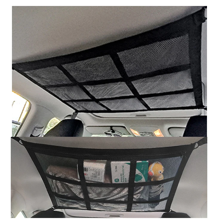 Модерненный Автомобильный потолочный грузовой сетчатый карман 90*65 см автомобильный Органайзер на крышу для хранения автомобиля Регулируемый для фургона внедорожника