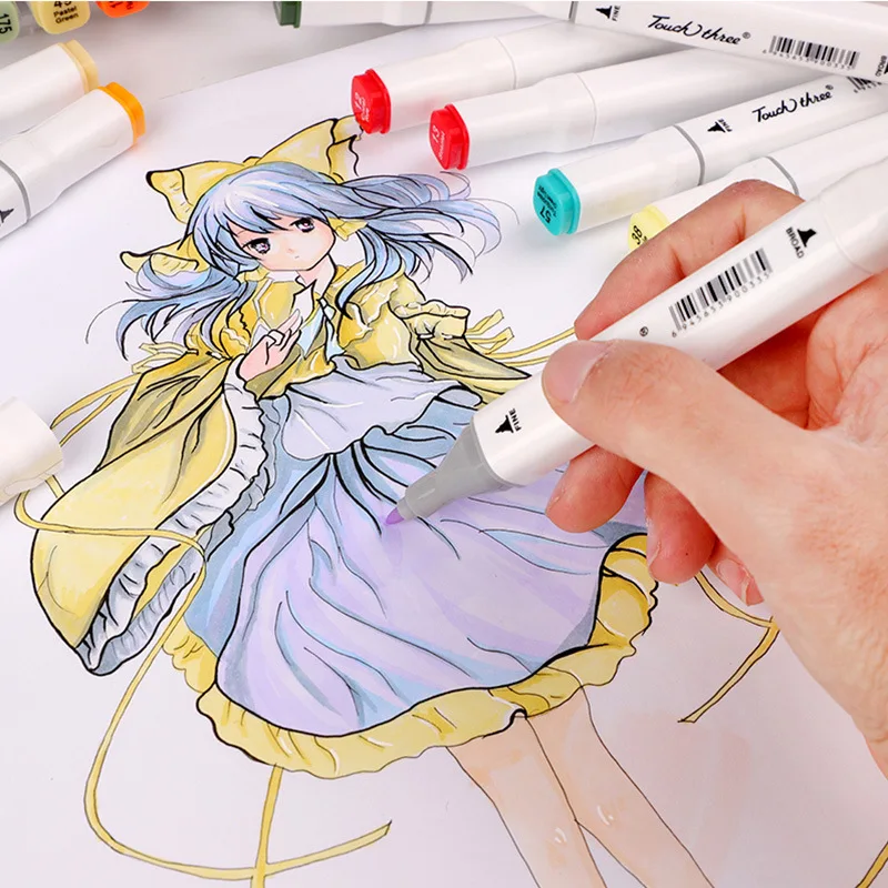 
Amazon Touch Three New Authentic 3th Generation Double -Headed Watercolor Marker Pen Alcohol And Oily 168 Colors Art Markers 