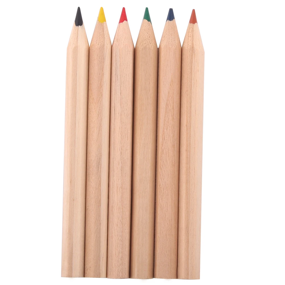 Cheap small pencil set gifts mini 6pcs natural school color pencil set with box