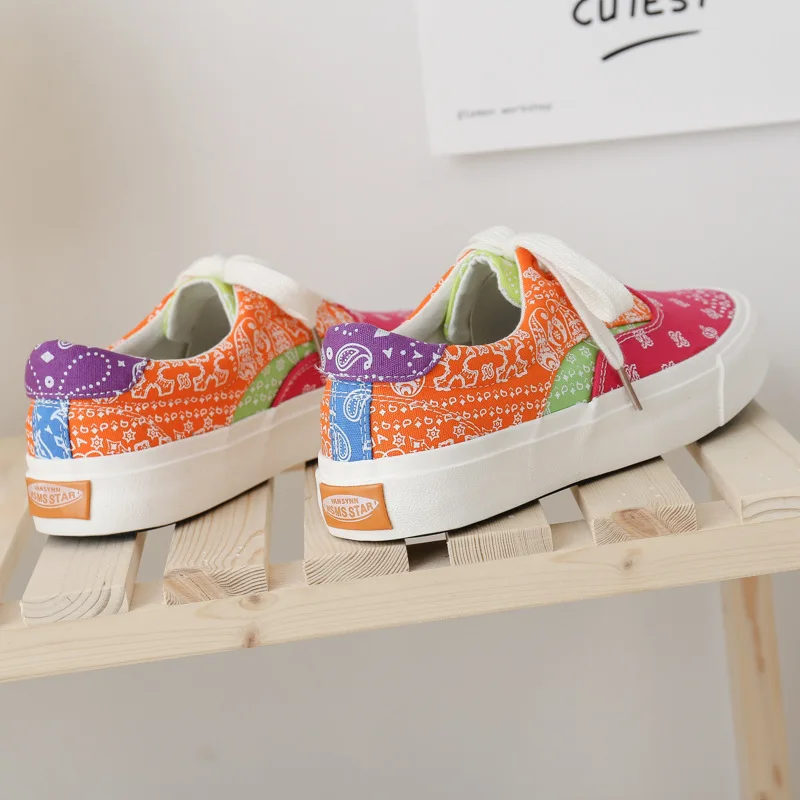 Colorful women canvas shoes hot sale durable flat women casual shoes