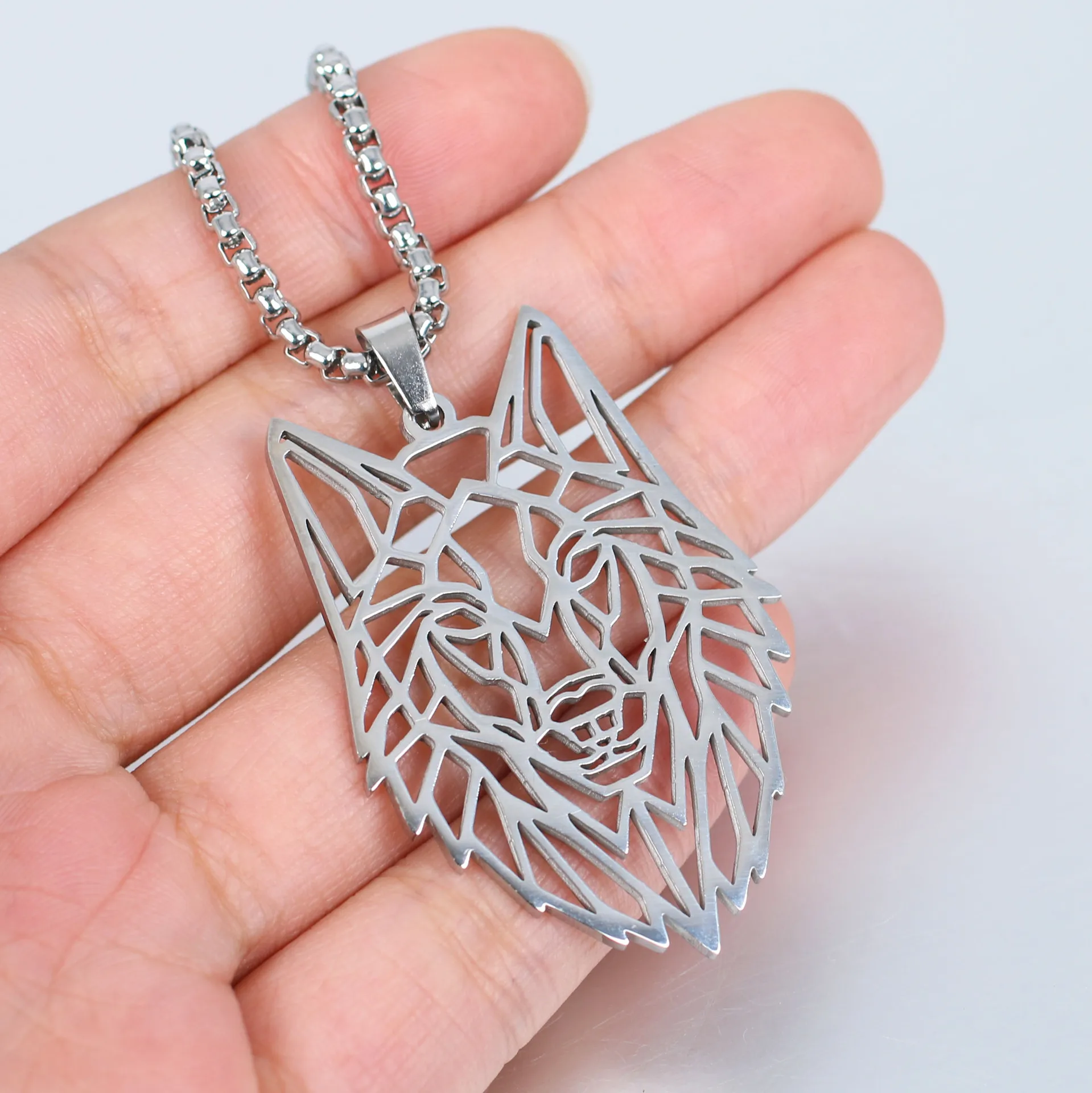 Лидер продаж ожерелье из нержавеющей стали с кулоном в виде волка на заказ для мужчин ювелирные изделия цепочке свитера