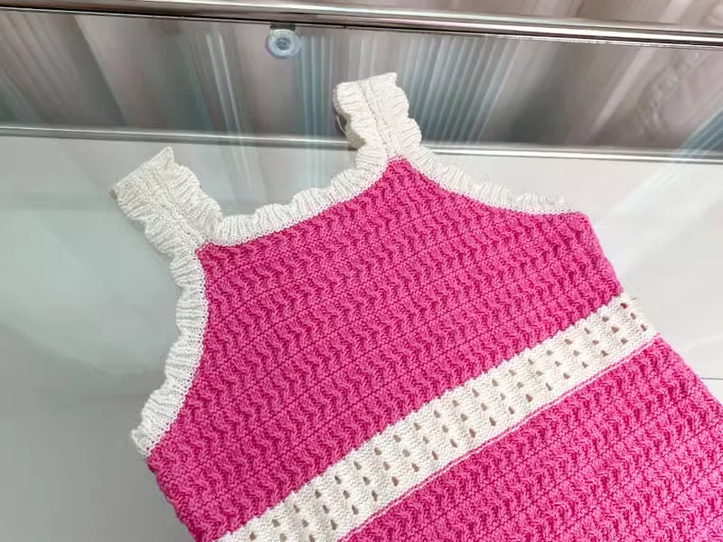 Knitwear Manufacturers Sleeveless Summer and Spring Factory Custom New Fashionable solid color kids girls Sweater crochet dress