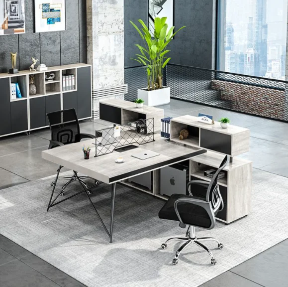 Factory Low Price Mobile Desktop 2.5 Feet 4 People Ceo Glass Extendable Light Weight Modern L Shape Metal And Desk Office Table