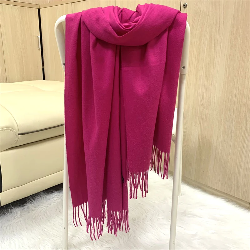 Best selling Dyed Cashmere Feel Long Shawls Hijab 180*70 Plus Tassels Polyester Pashmina Wraps Shalws