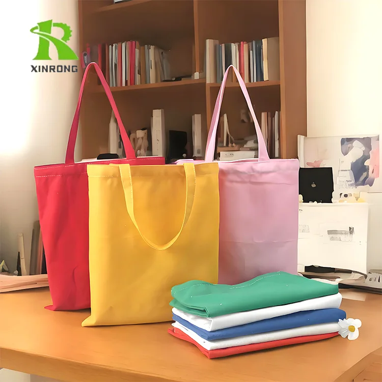 Custom Logo Size Printed Eco Recyclable Reusable Plain Bulk Large Cotton Canvas Grocery Shopping Tote Bag