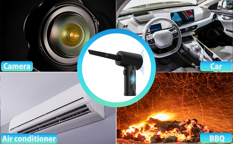 Portable 7000pa Air Duster Blowing and vacuum 2 in 1 Rechargeable Turbojet Air Duster Cordless Air Duster for Home Pet Computer