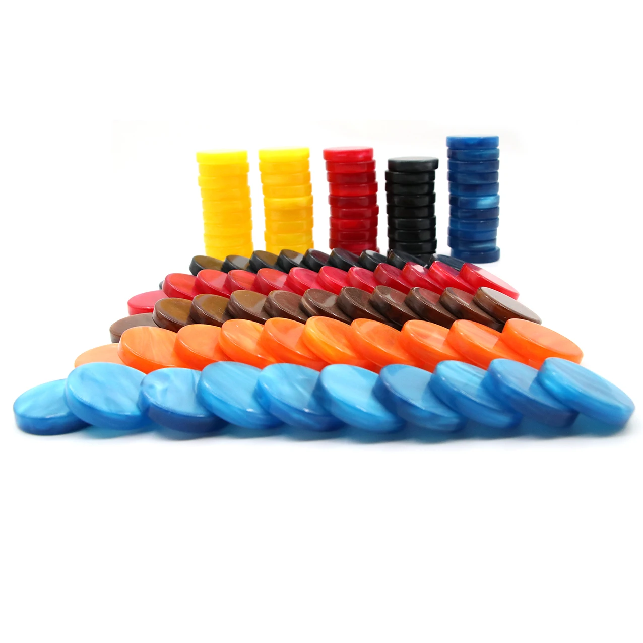 Different colored backgammon checkers custom chips acrylic backgammon pieces