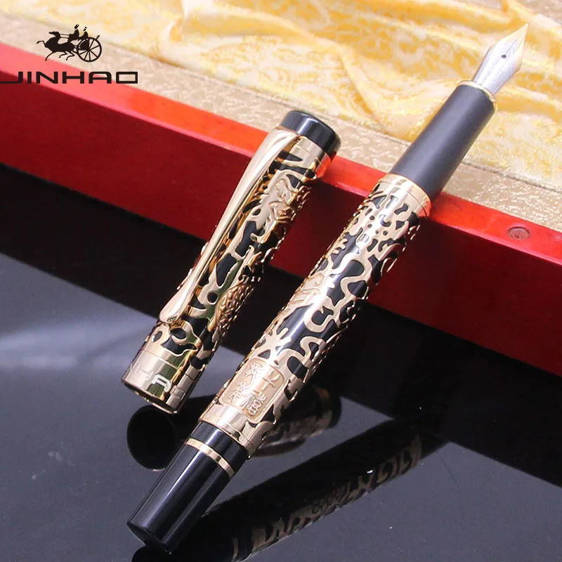 Jinhao 5000 Promotional Luxury custom pen design carving Flower Fountain pen Business gift customized brand name calligraphy pen