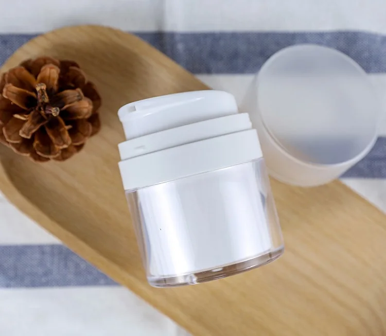 15ml 30ml 50ml 100ml round shape empty acrylic lotion bottle airless eye cream pump jar for cosmetic packaging