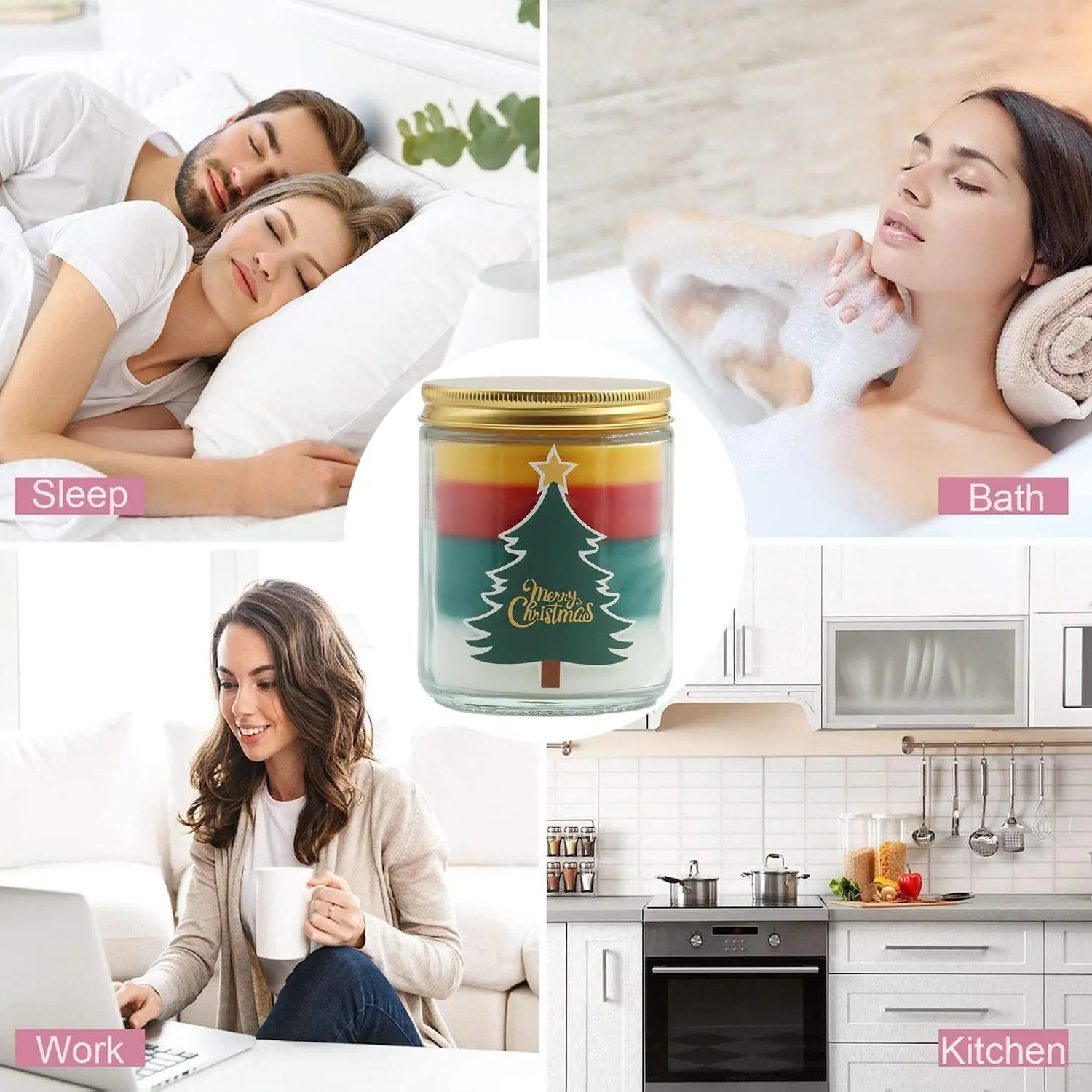 Wanhua Natural Soy Wax Pine Scented Candles Aromatherapy Candle for Home Scented