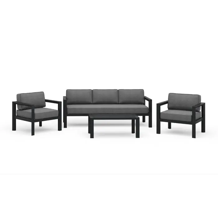 K/D Aluminum Frame Furniture White Spraying Color Simply Style Patio Garden Sofa Set/HB41.9519