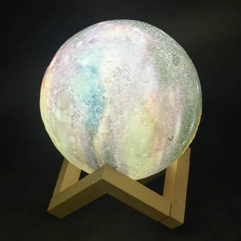 8cm room decor gift  remote touch control star night light home decoration 3d 16 colors table customized moon lamp