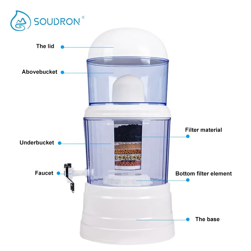 6 этапов 14 л керамический горшок для минеральной воды прямой диспенсер питьевой настольный очиститель с