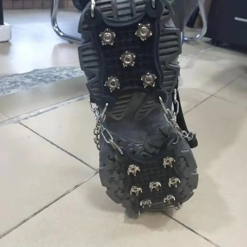 12 зубьев спортивные Нескользящие захваты для льда захваты для обуви скобы цепь шипы для снега для пешего туризма альпинизма