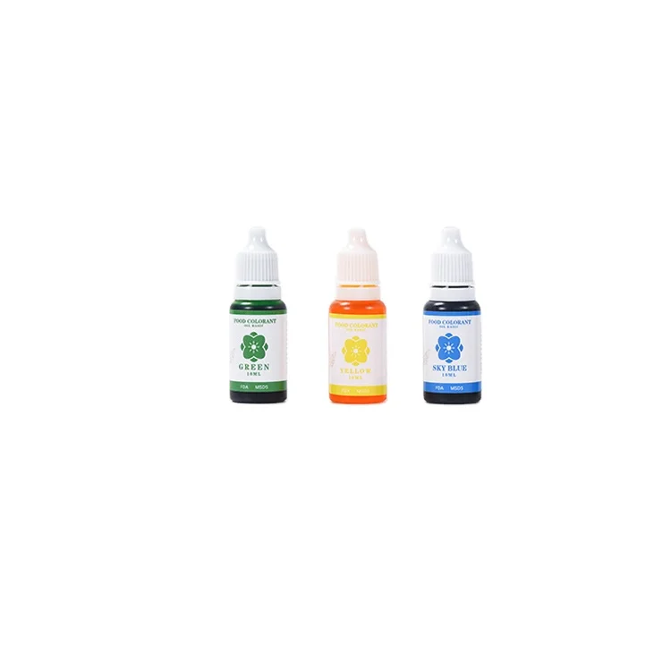 Green Yellow Blue Edible Oil Based Colorant Soluble Candy Colors