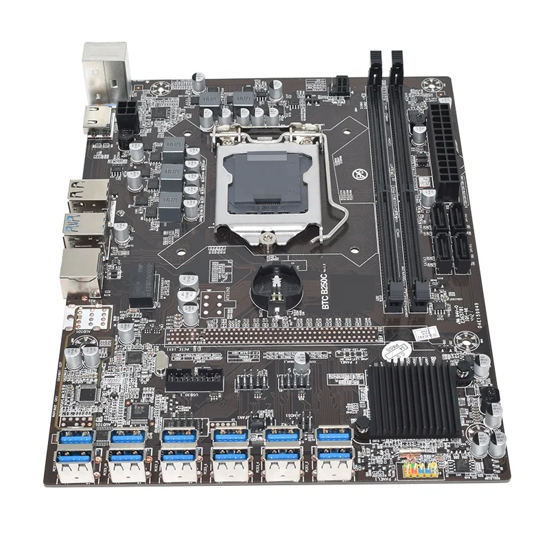 SENLIFANG B250C Motherboard Set 12 PCI-E X16 PCIE To USB3.0 Video Card Slot LGA1151 Support DDR4 RAM for GPU